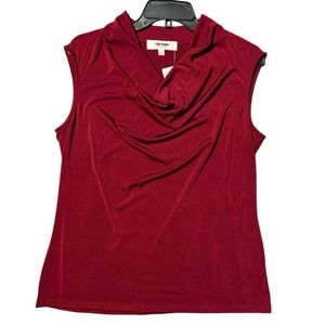 Jones Studio Burgundy Cowl Neck Top